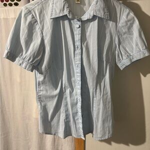 Banana Republic Blue and White Striped Shirt